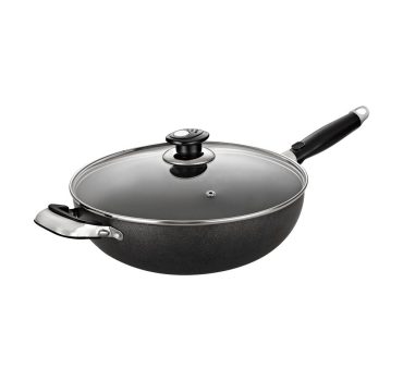 deep fry pan with glass lid